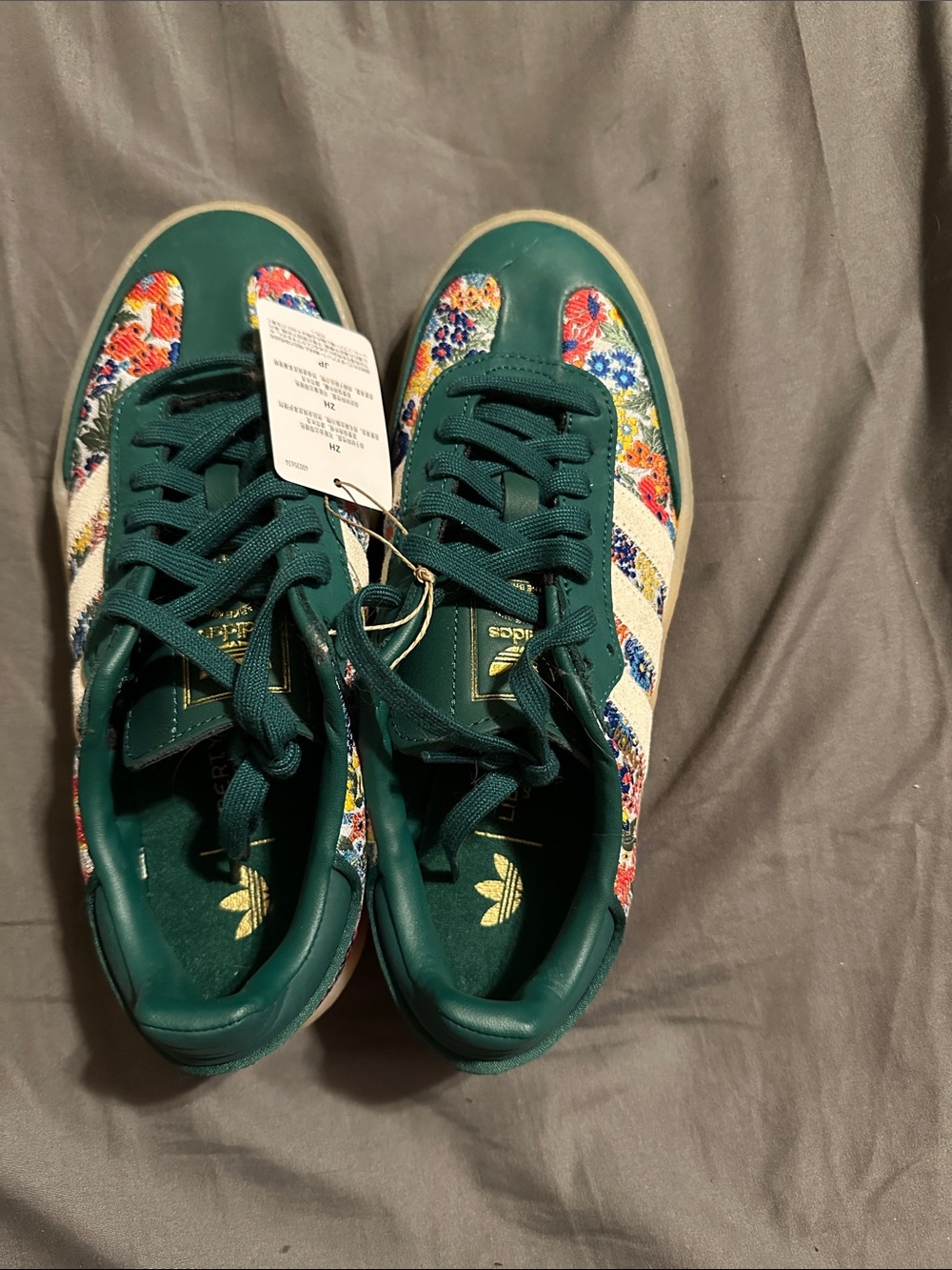 adidas Samba chunky sole Women's Green Sneakers with Floral Panels